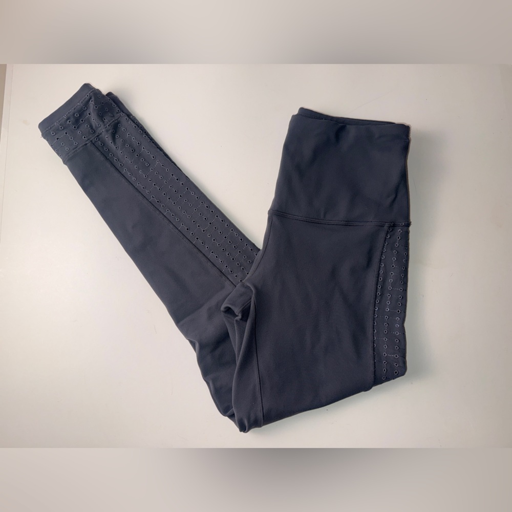 Prana Gray Faro Eyelet 7/8 Length Pull On Active Athletic Leggings Size‎ Small